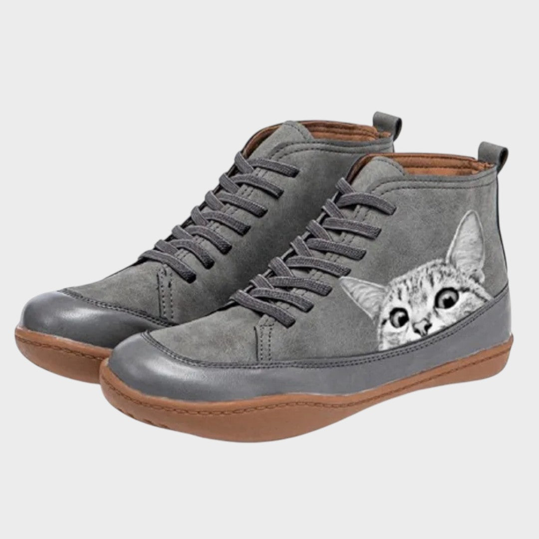 Erin - Cat Print Boots
