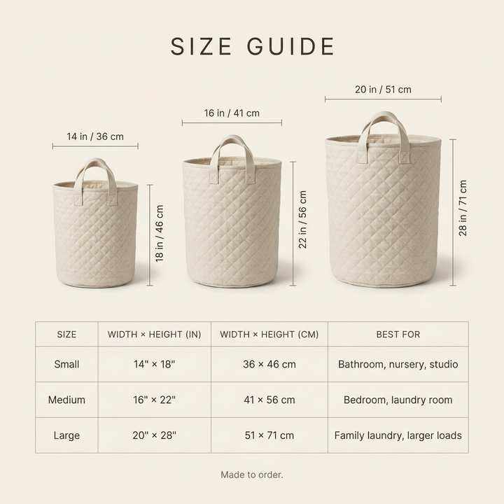 Calm Pines | Quilted Laundry Basket