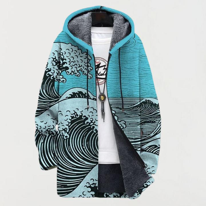 Róisín - Wave Pattern Hooded Cardigan