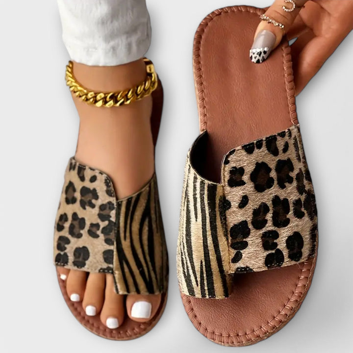 Caoimhe - Two-Tone Leopard Print Sandals