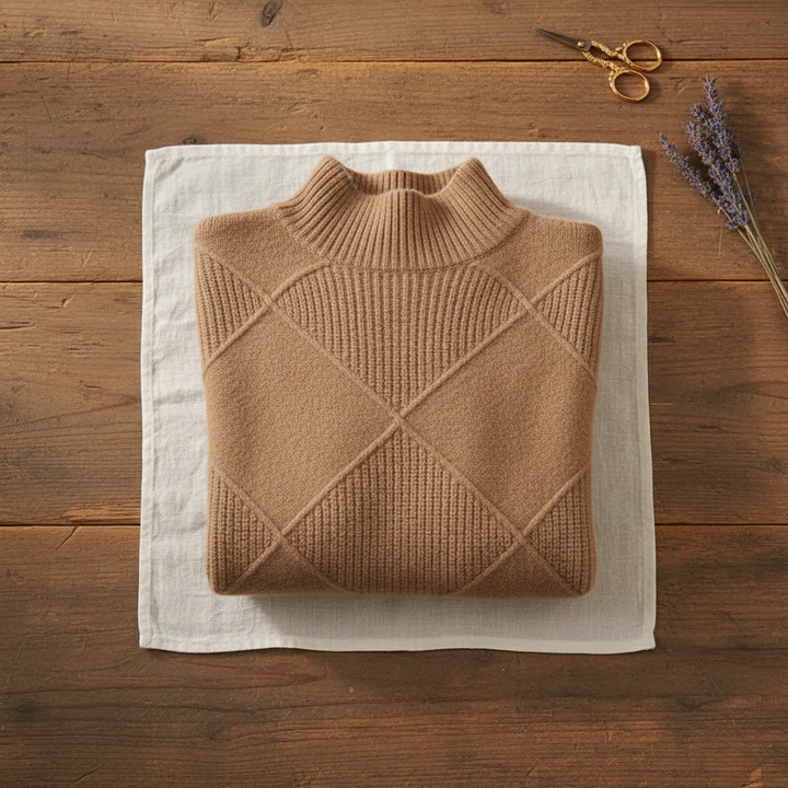 Louise – Jumper with Woven Diamond Structure