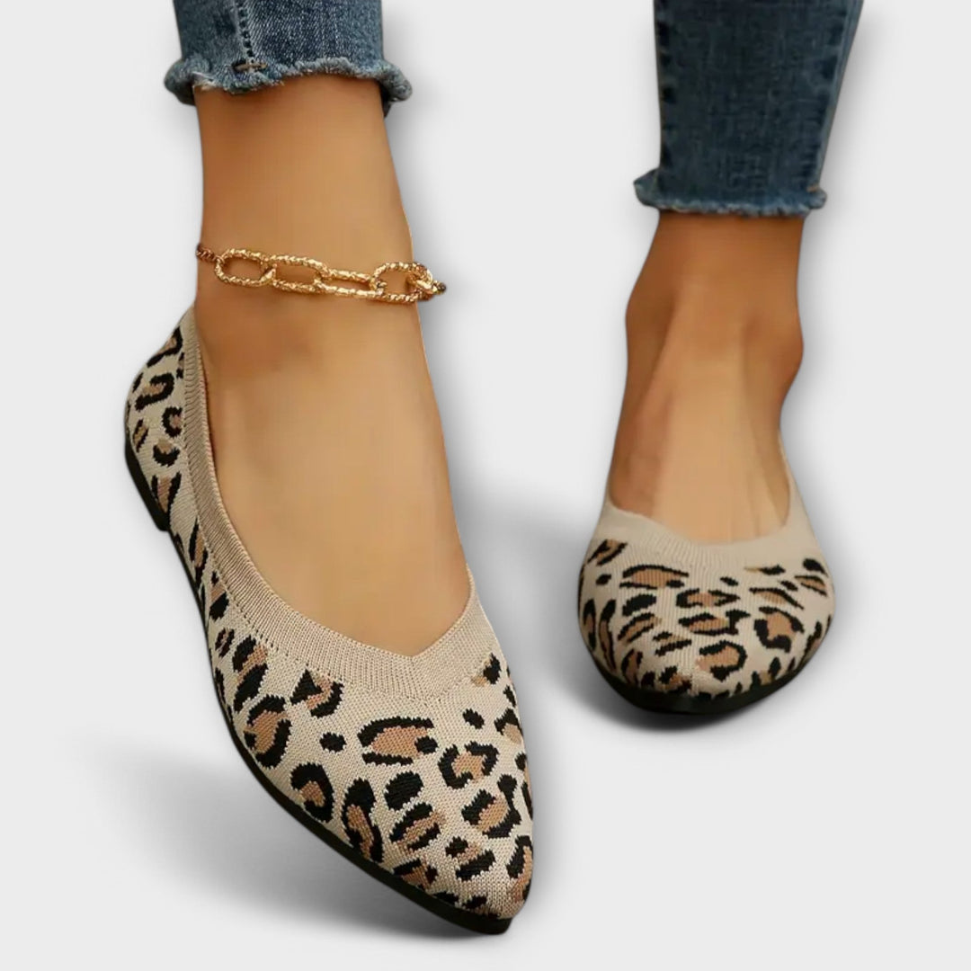 Deirbhile - Leopard-Patterned Ballet Flats
