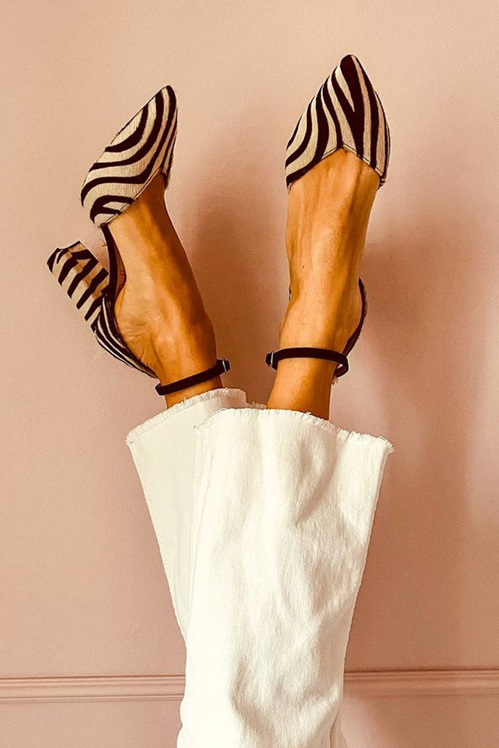 Blánaid - Striped Zebra Sandals
