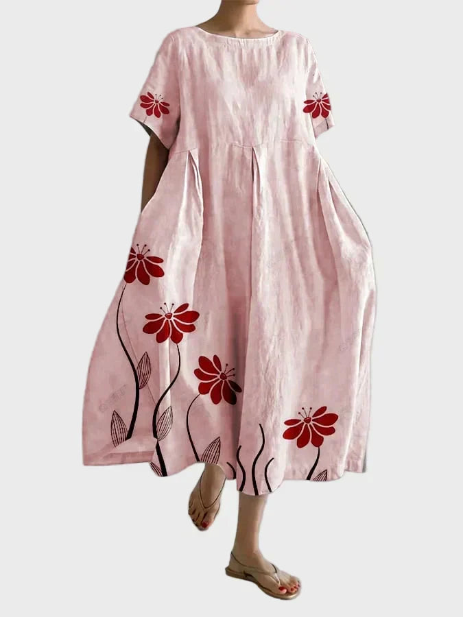 Doireann - Midi Dress with Floral Print