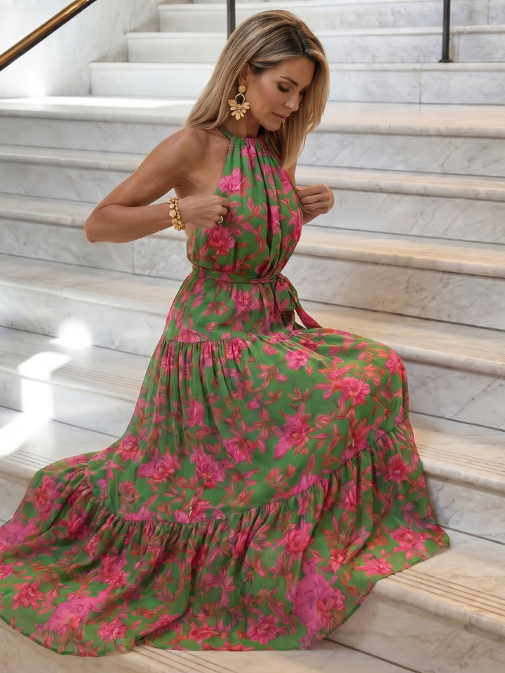 Eithne - Draped Halter Midi Dress