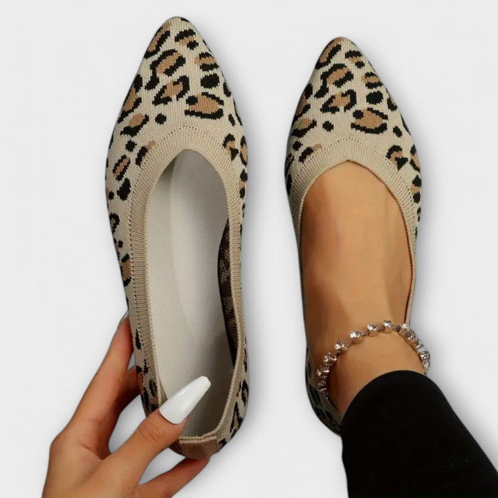 Deirbhile - Leopard-Patterned Ballet Flats
