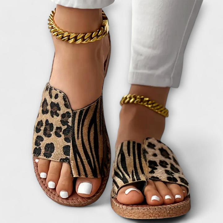 Caoimhe - Two-Tone Leopard Print Sandals