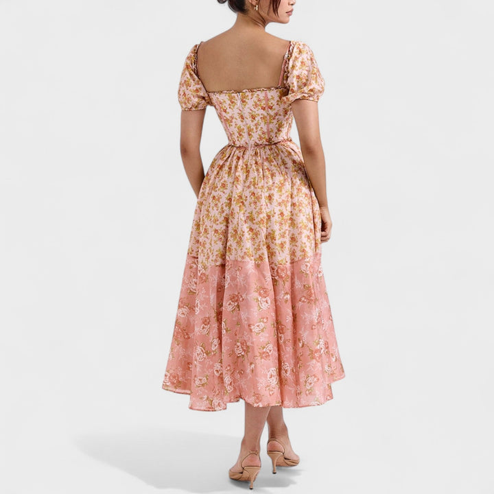 Caitlín - Enchanting Floral Midi Dress