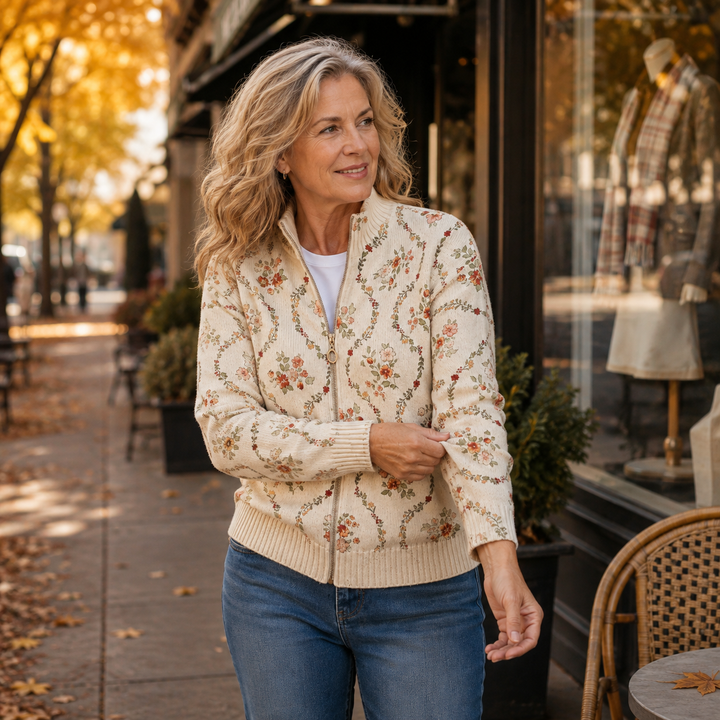 Fedelma | Floral Vine Embellished Cardigan