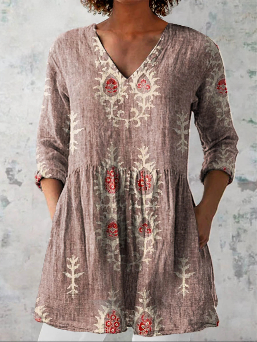 Roisin | V-Neck Long Blouse