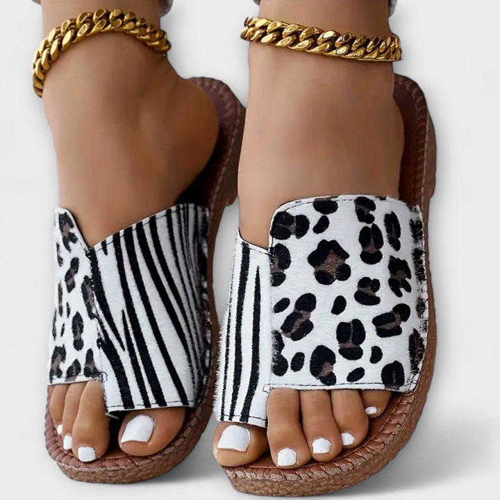 Caoimhe - Two-Tone Leopard Print Sandals