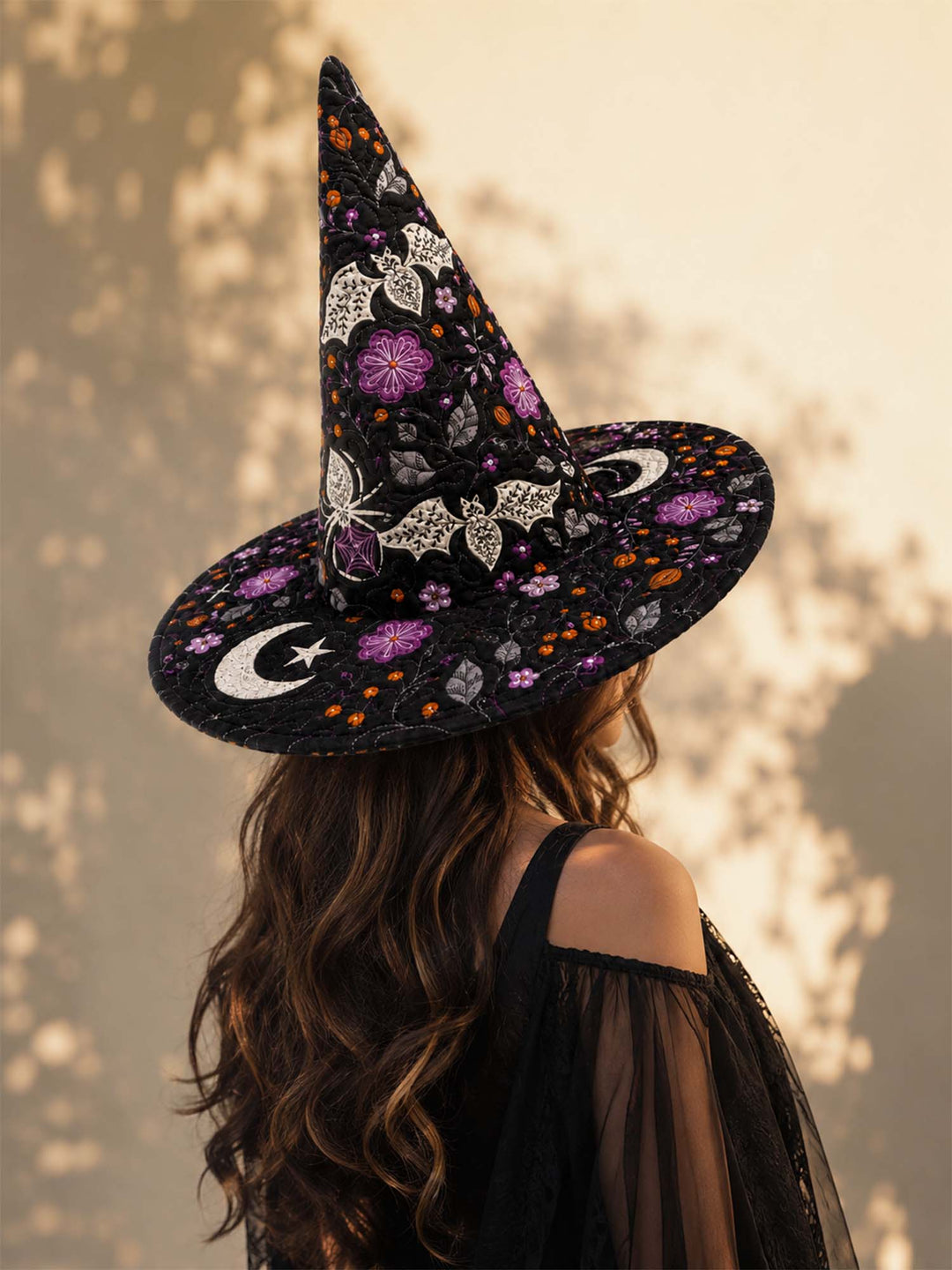 Gothic Butterfly Garden Handcrafted Quilted Witch Hat