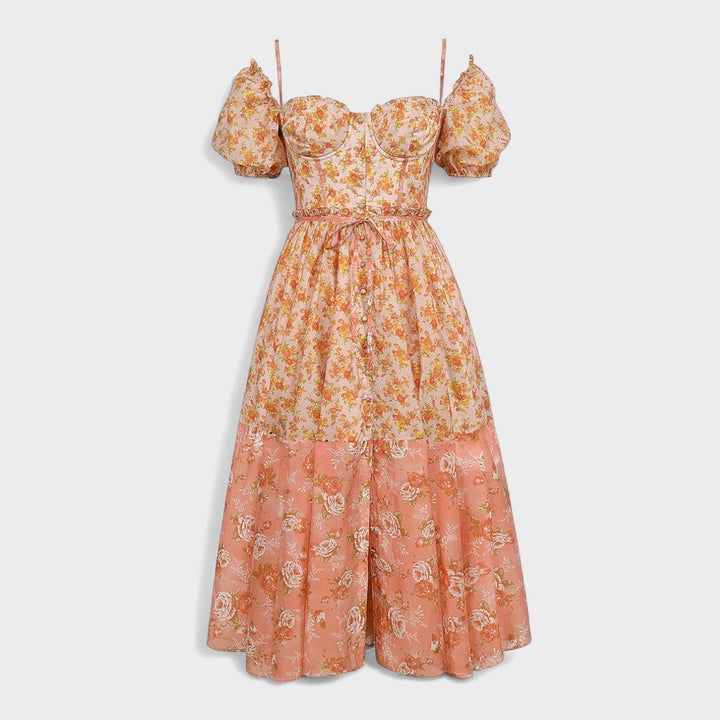Caitlín - Enchanting Floral Midi Dress