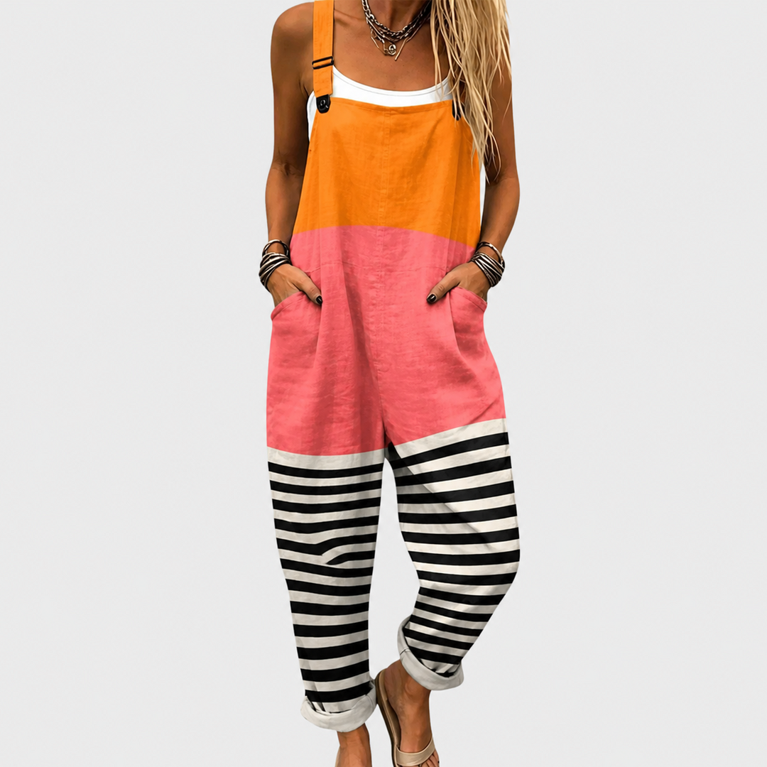 Orange Pink Black Dungarees