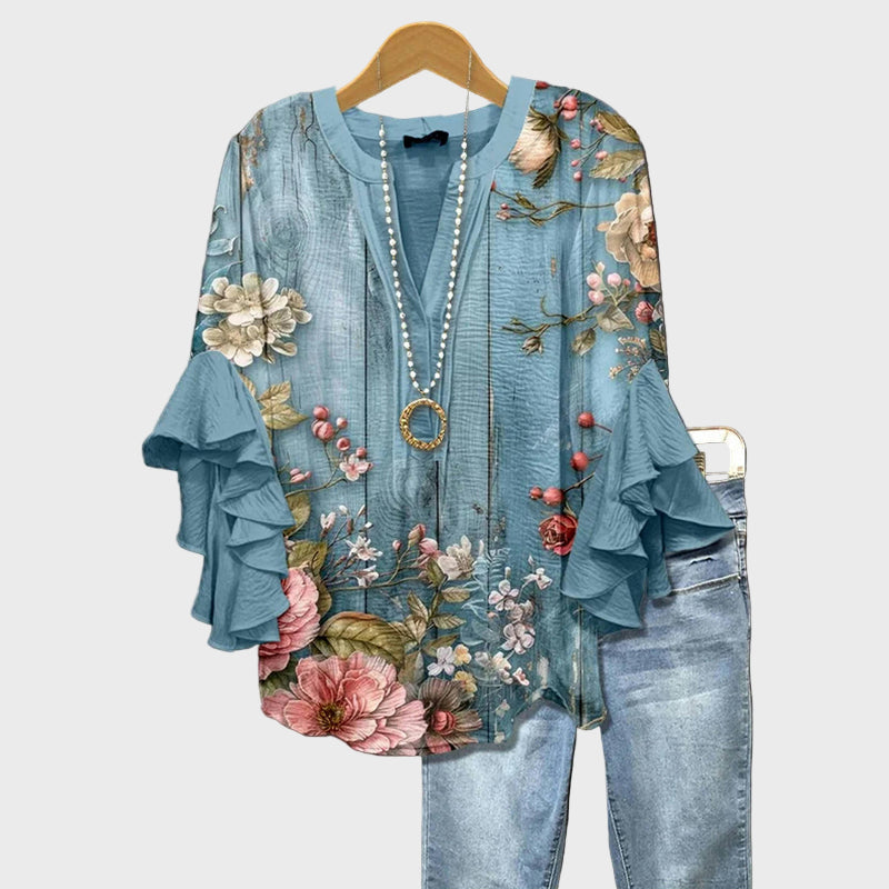 Niamh - Delicate Floral Print Blouse