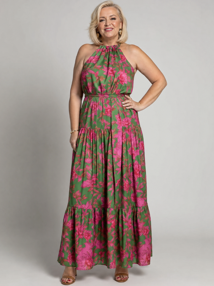 Eithne - Draped Halter Midi Dress