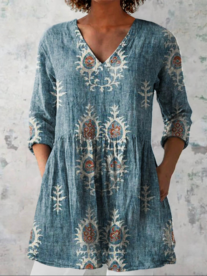 Roisin | V-Neck Long Blouse