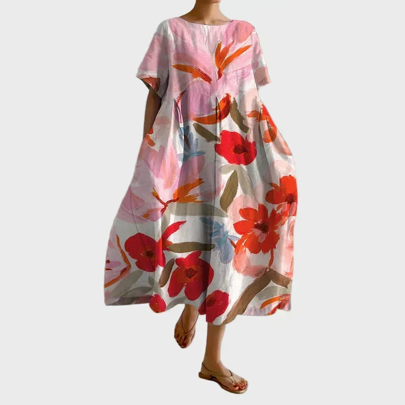 Saoirse - Elegant Floral Midi Dress
