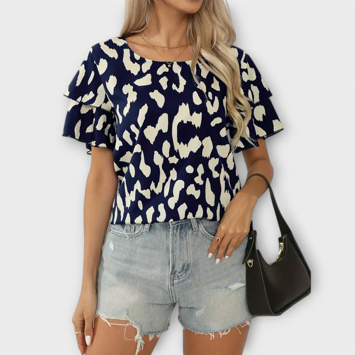Méabh - Leopard Print Neckline Top