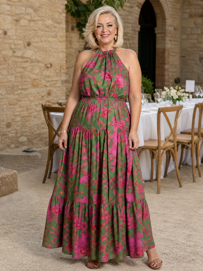 Eithne - Draped Halter Midi Dress