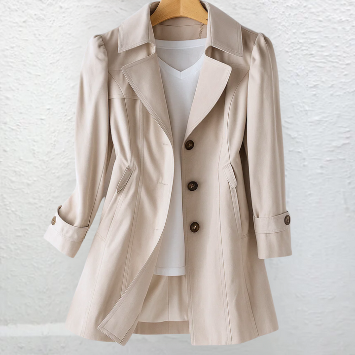 Women's Vintage-Style Fitted Trench Coat