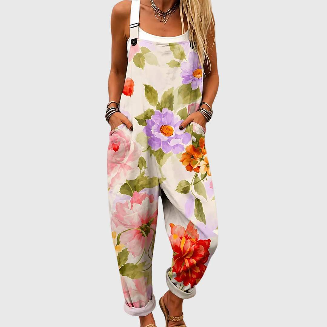 Watercolour Floral Dungaree