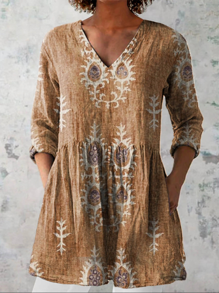 Roisin | V-Neck Long Blouse