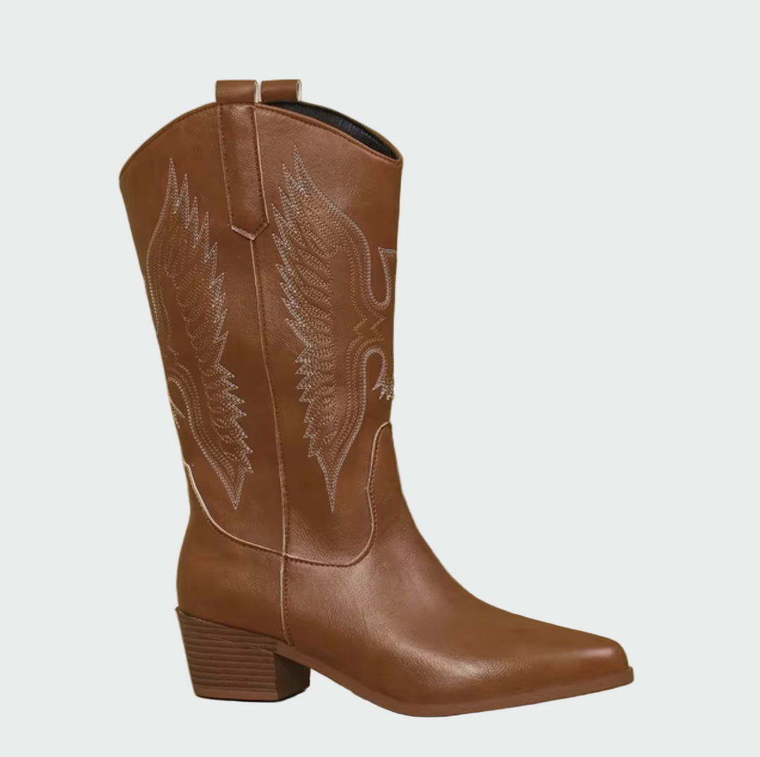 Gobnait - Embroidered Western-Style Boots