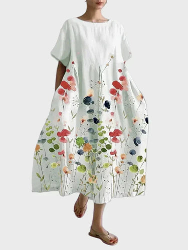 Éabha - Floral Watercolor Dress