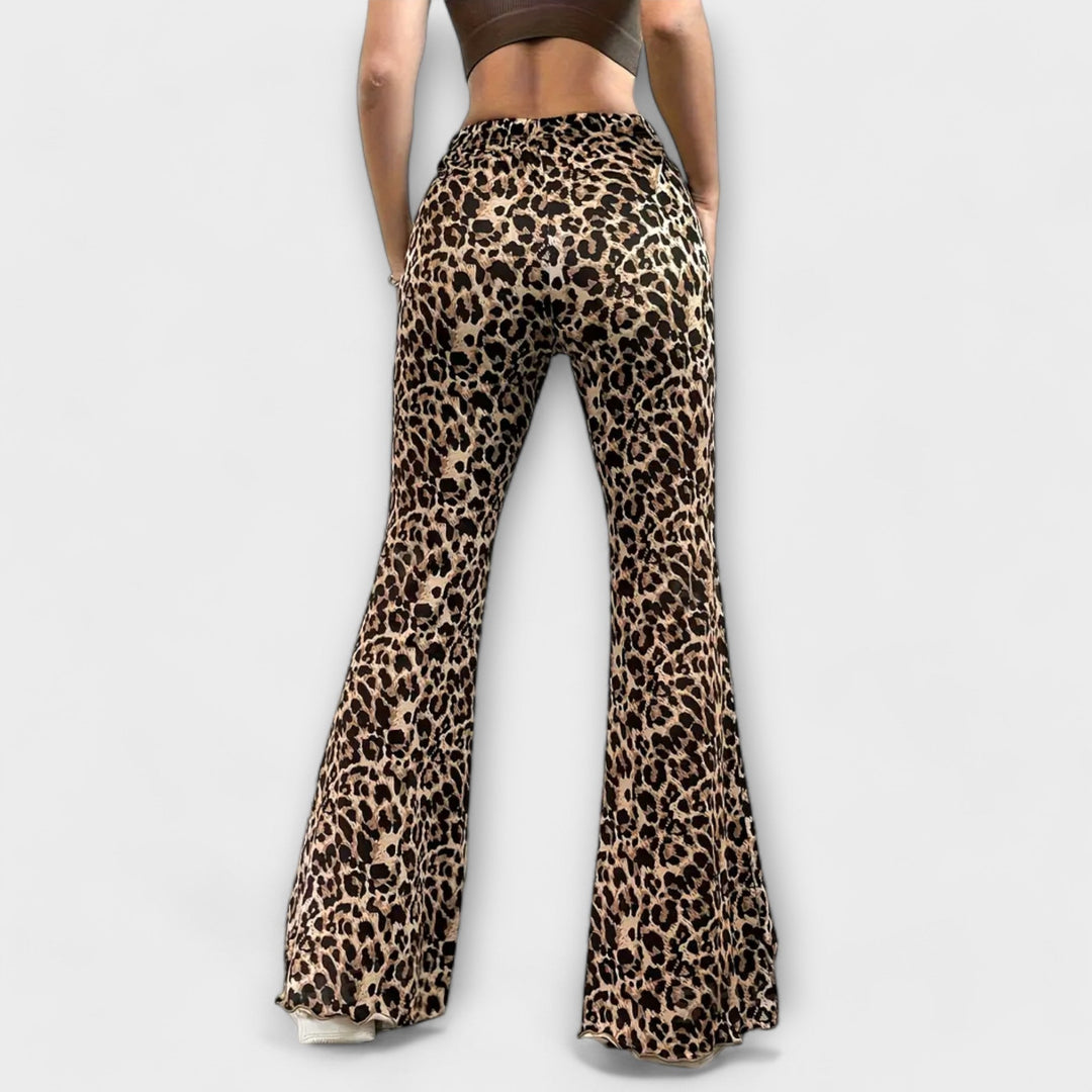 Sinéad - Leopard Print Bootcut Trousers