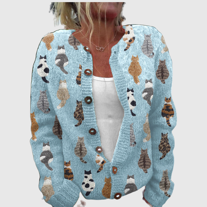 Nola | Cat Print Cardigan