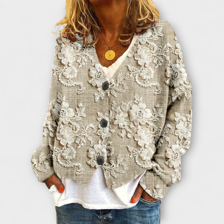 Women's Floral Button Jacket – Relaxed Fit