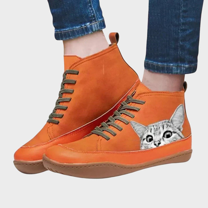 Erin - Cat Print Boots