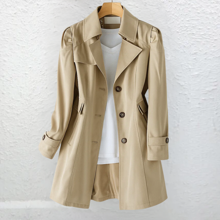Women's Vintage-Style Fitted Trench Coat