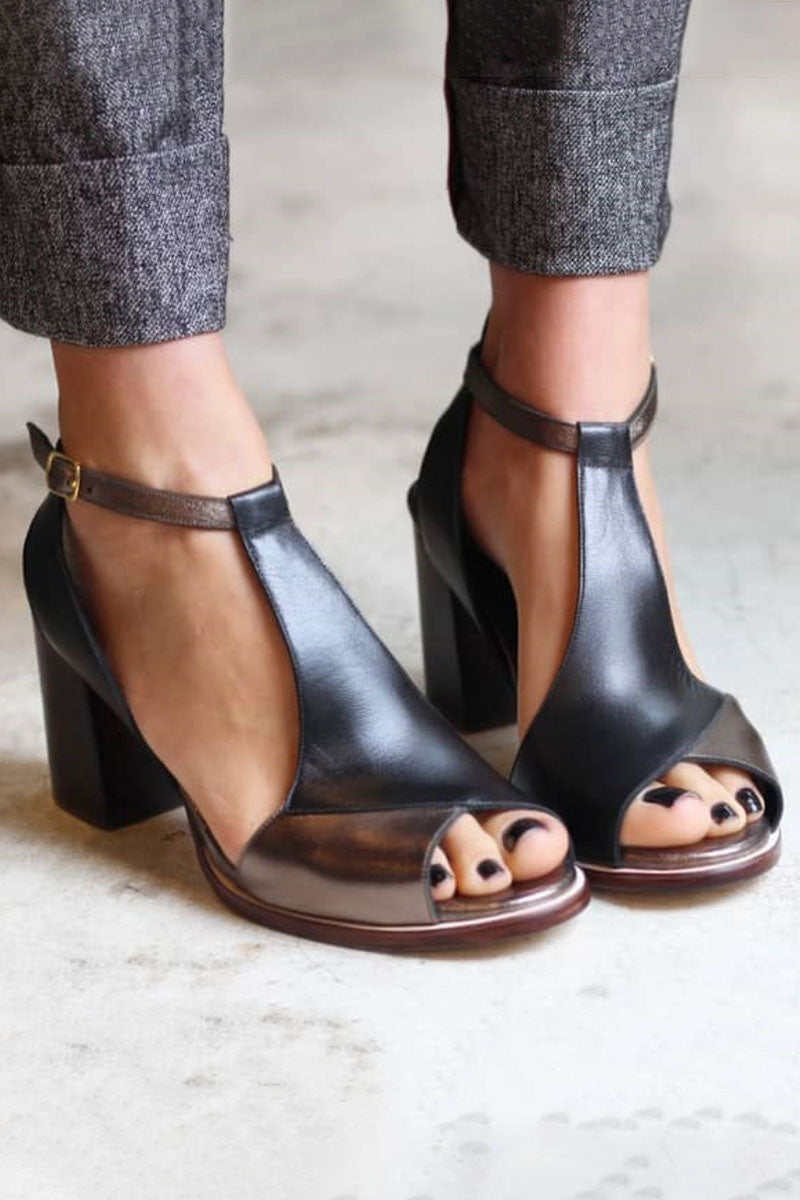 Aoibhinn - Colorful Patchwork Heeled Sandals