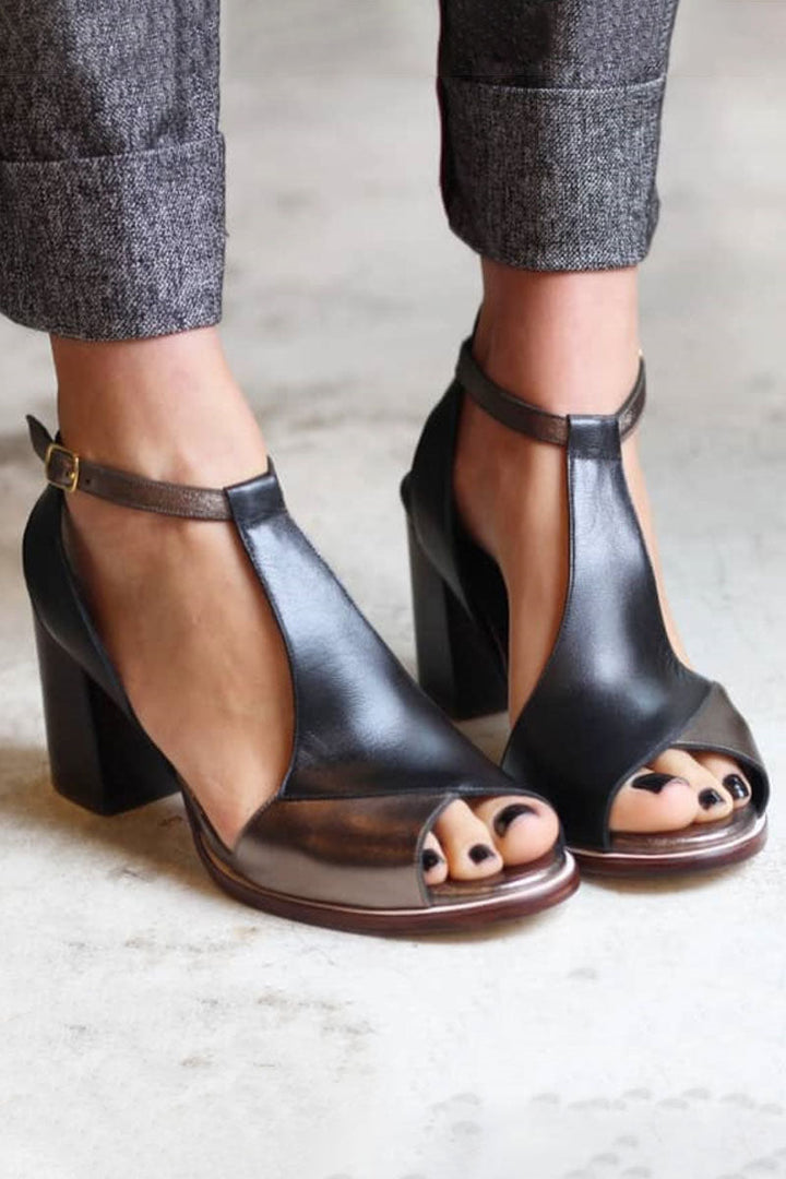 Aoibhinn - Colorful Patchwork Heeled Sandals