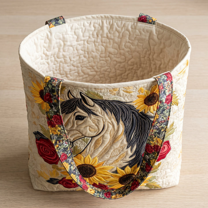 Wild Horse Quilted Tote Bag