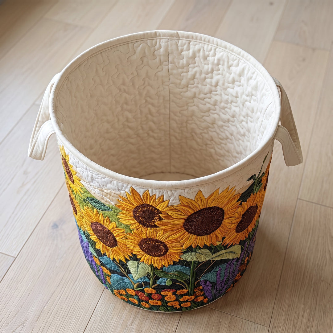 Sunflowers | Quilted Laundry Basket