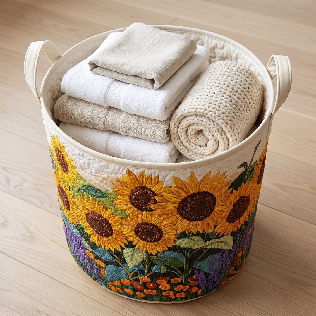 Sunflowers | Quilted Laundry Basket