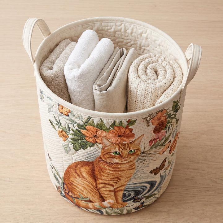 Warm Yellow | Quilted Laundry Basket