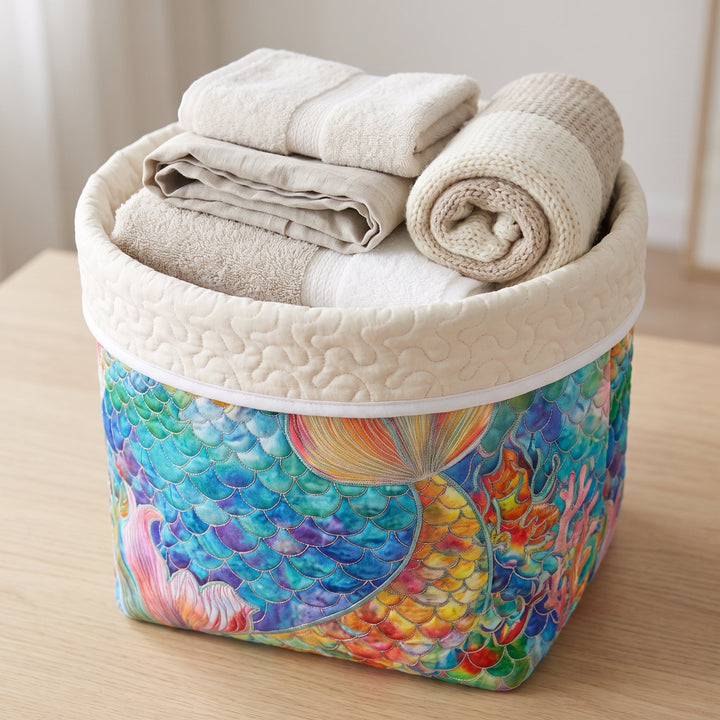Marine Sparkle | Quilted Laundry Basket