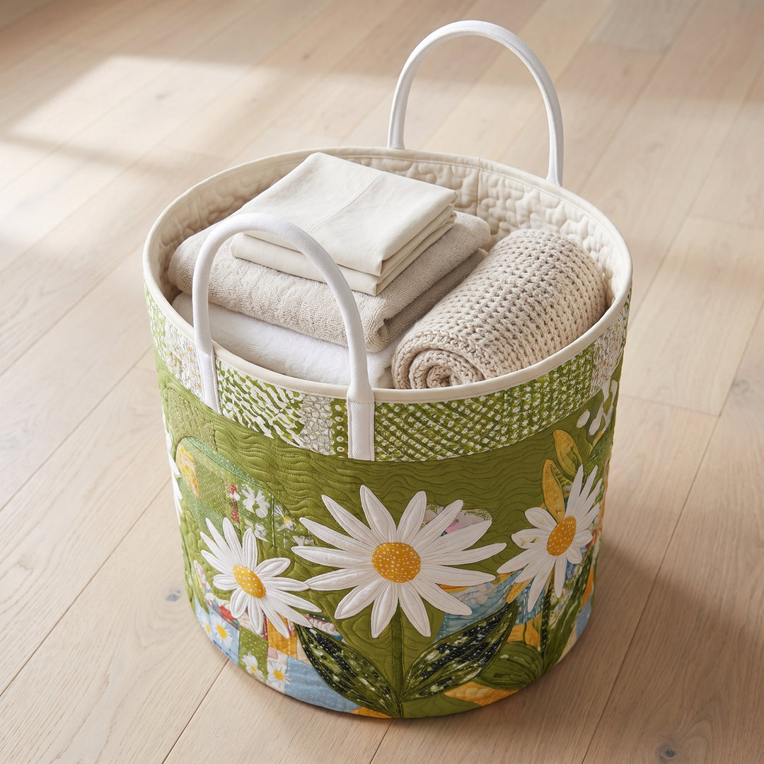 Sunny Stems | Quilted Laundry Basket