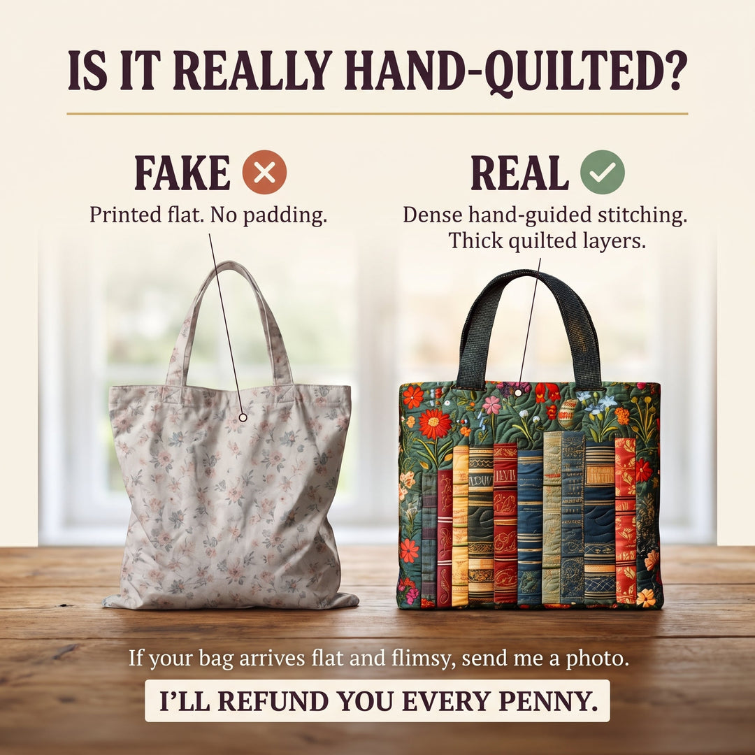 Love Books Quilted Tote Bag