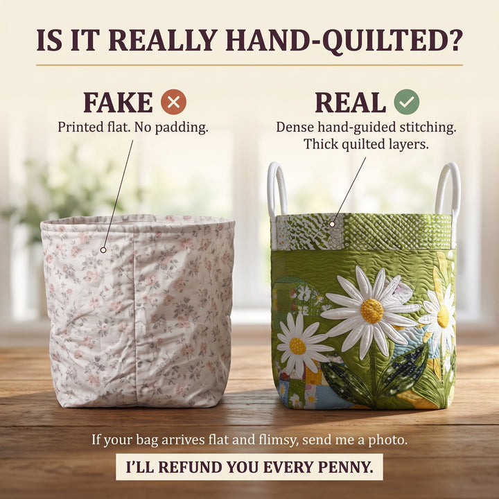 Sunny Stems | Quilted Laundry Basket