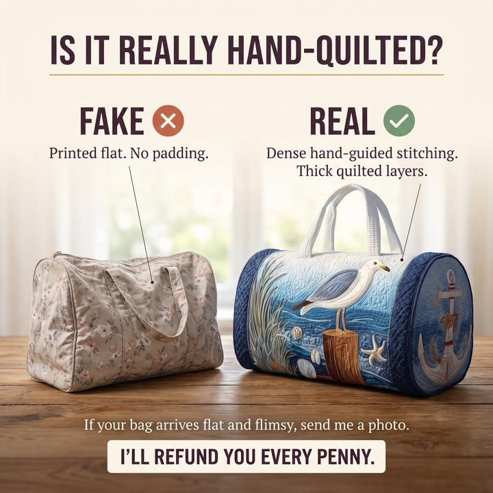 Coastal Gull Quilted Duffle Bag