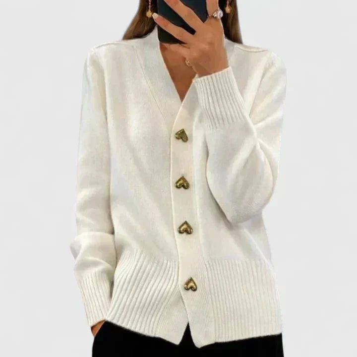 Maeve - Chic Heart-Embellished Coat