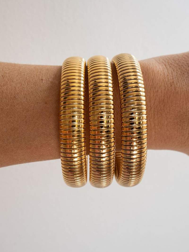 Saoirse - Gold Striped Bracelet