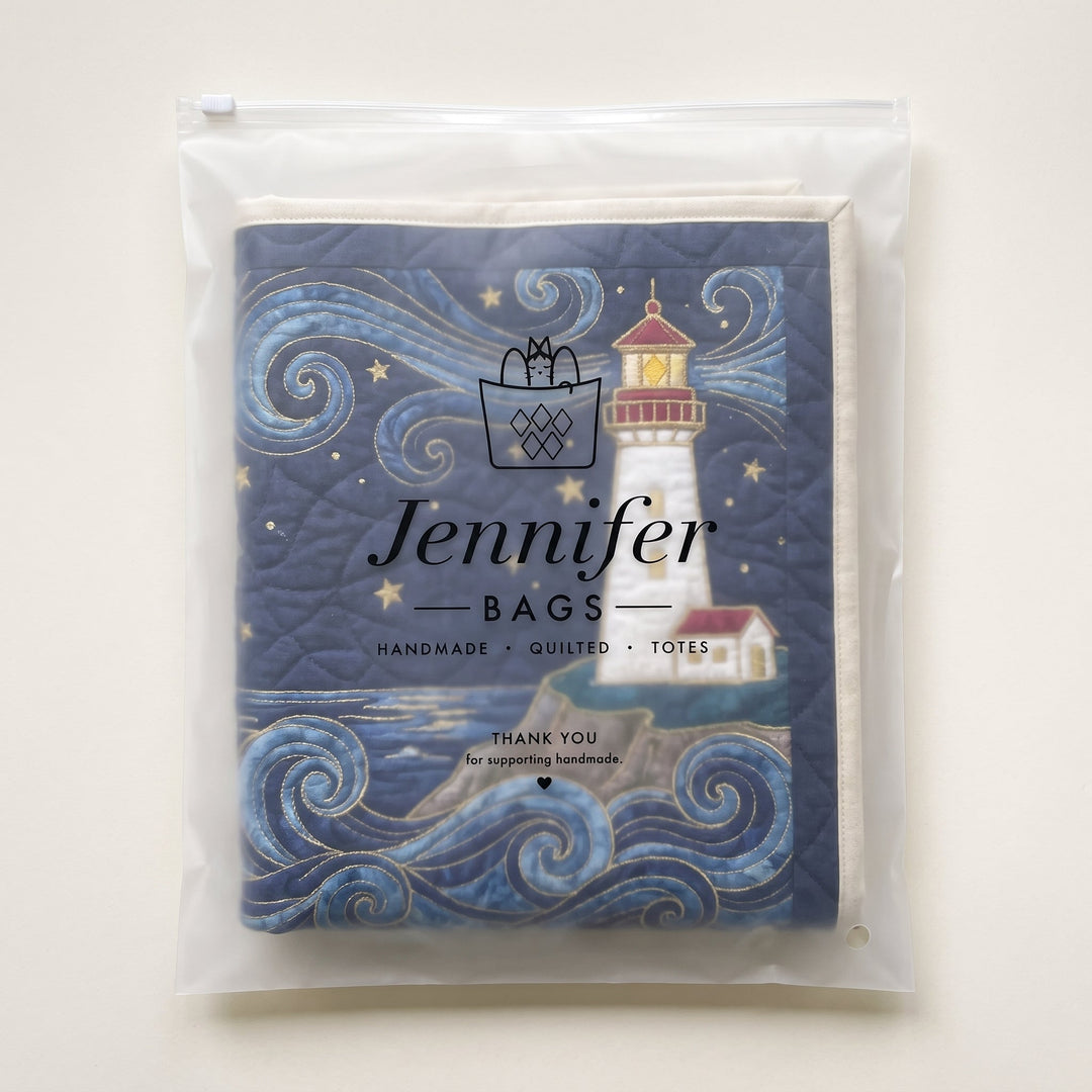 Lighthouse at Dusk | Quilted Laundry Basket