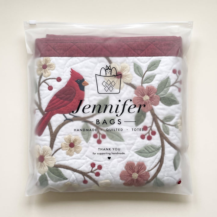 Carmine Leaves | Quilted Laundry Basket