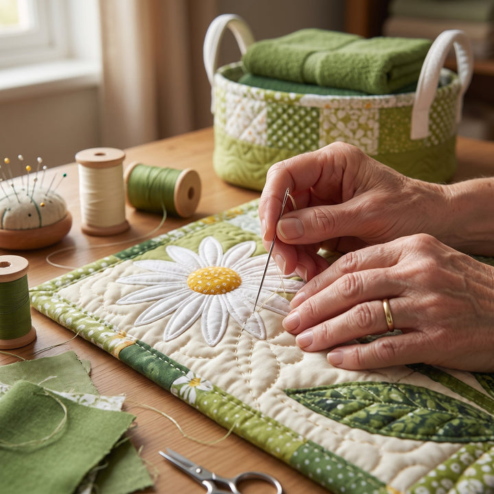 Sunny Stems | Quilted Laundry Basket